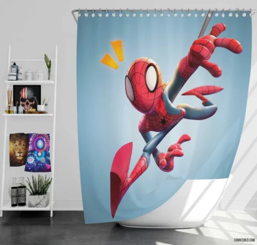 The Heroic Legacy of Spider-Man Comic Shower Curtain