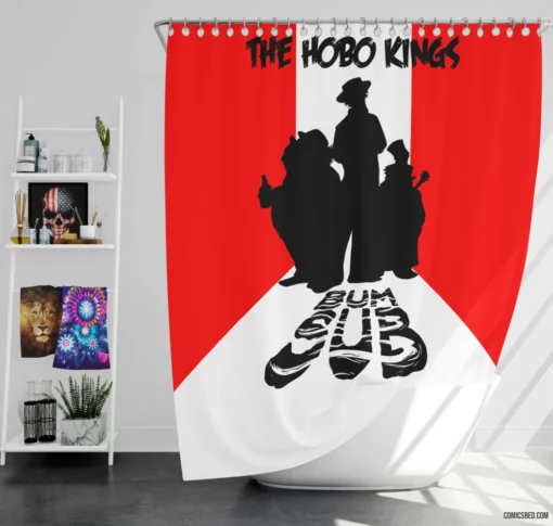 The Hobo Kings Urban Adventures Comic Shower Curtain