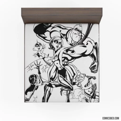 The Incredibles Superhero Family Comic Fitted Sheet 1