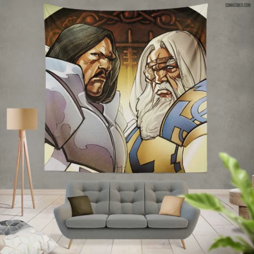 The Mighty Thor Godly Adventures Comic Wall Tapestry