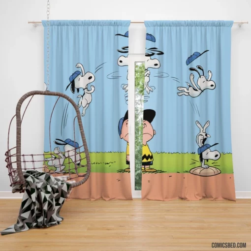 The Peanuts Charlie Brown and Snoopy Comic Curtain