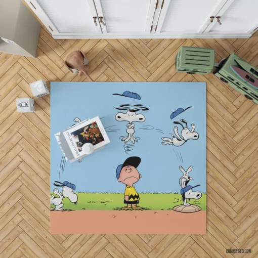 The Peanuts Charlie Brown and Snoopy Comic Rug