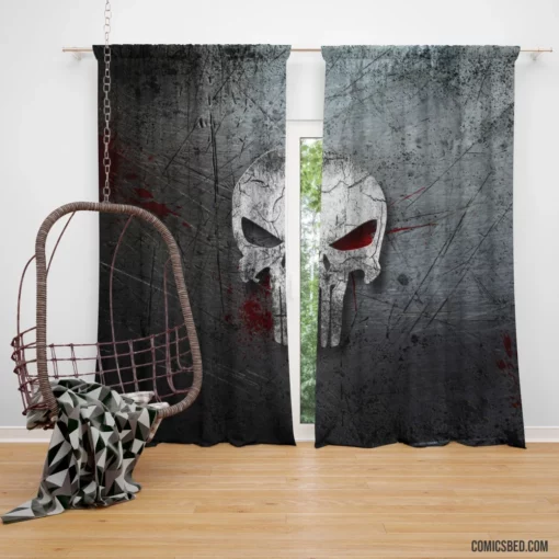 The Punisher Relentless Vigilante Pursuit Comic Curtain