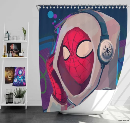 The Spectacular Spider-Man Webbed Wonders Comic Shower Curtain