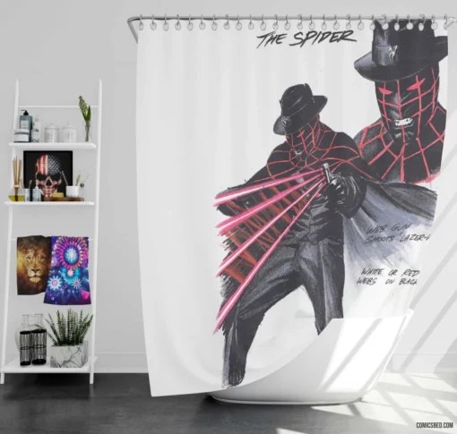 The Spider British Comics Vigilante Shower Curtain