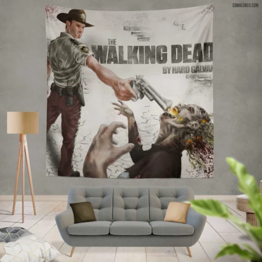 The Walking Dead Survival in Chaos Comic Wall Tapestry
