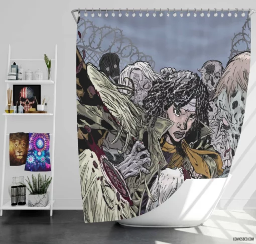 The Walking Dead Survivors Odyssey Comic Shower Curtain