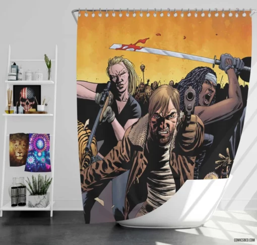 The Walking Dead Unholy Antagonist Comic Shower Curtain