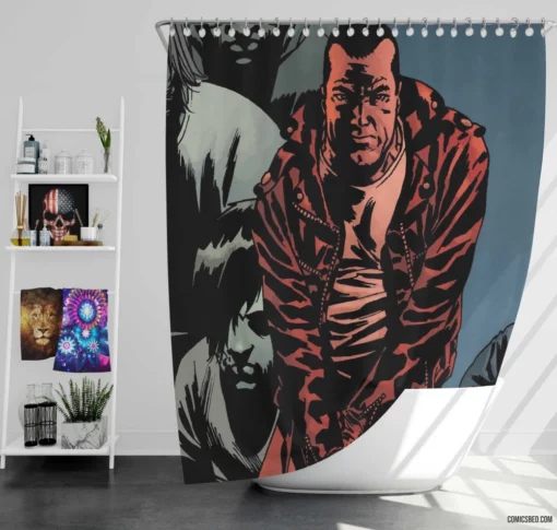 The Walking Dead Zombie Apocalypse Comic Shower Curtain