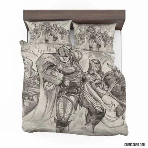 Thor Artwork Asgardian Comic Bedding Set 1