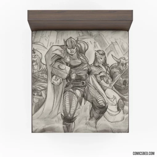 Thor Artwork Asgardian Comic Fitted Sheet 1