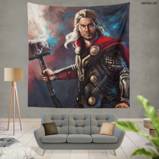 Thor Chris Hemsworth Mighty God Comic Wall Tapestry