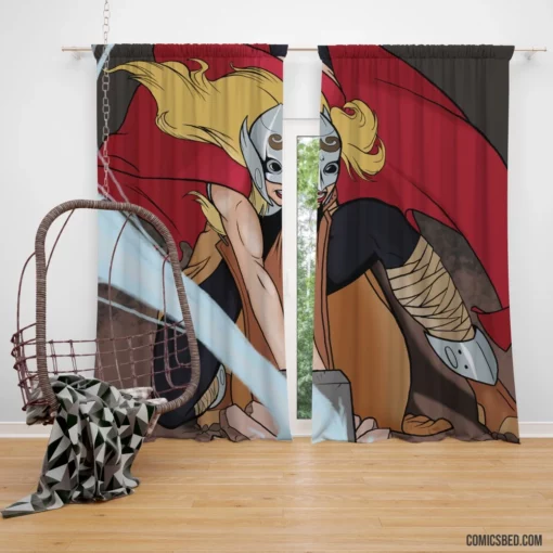 Thor Jane Foster Goddess Unleashed Comic Curtain