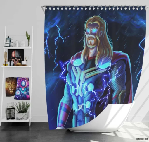 Thor Marvel God of Thunder Chronicles Comic Shower Curtain