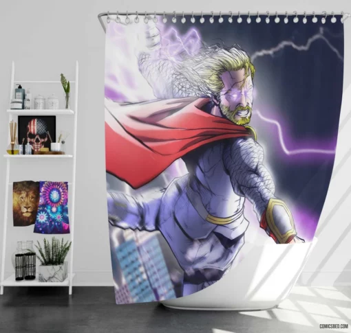 Thor Marvel Legendary Thunder God Comic Shower Curtain