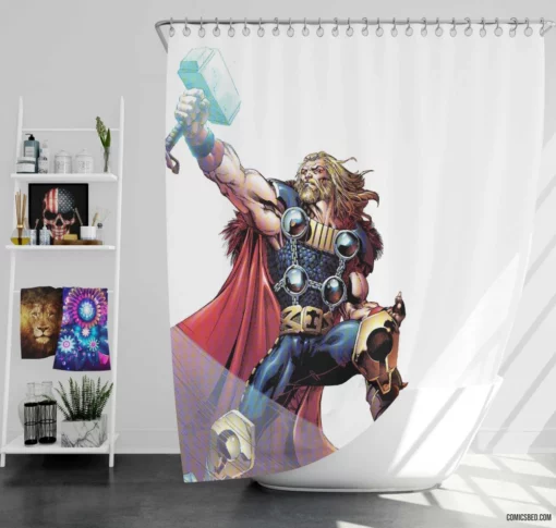 Thor Marvel Mighty God of Thunder Comic Shower Curtain