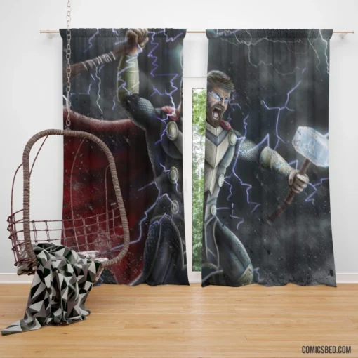 Thor Marvel Mighty Protector Comic Curtain