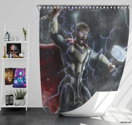 Thor Marvel Mighty Protector Comic Shower Curtain