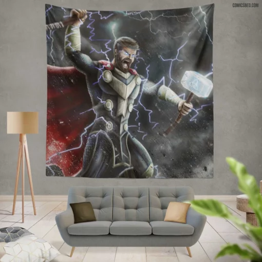 Thor Marvel Mighty Protector Comic Wall Tapestry