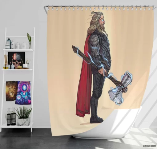 Thor Marvel Thunder God Comic Shower Curtain