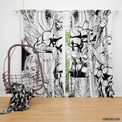 Thor Mighty God of Thunder Comic Curtain