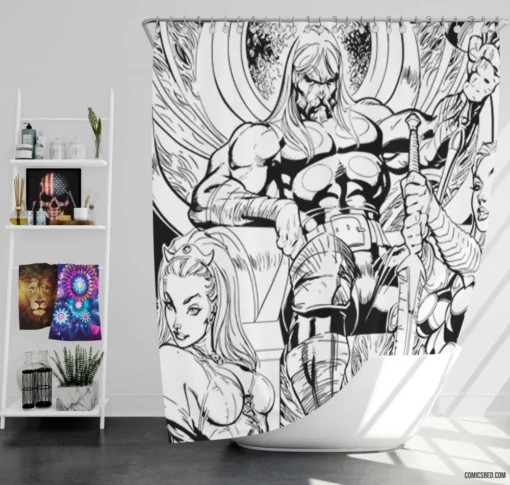 Thor Mighty God of Thunder Comic Shower Curtain