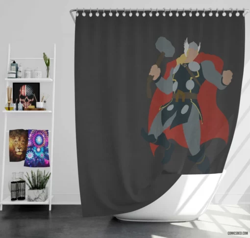 Thor Mighty Thunder God Comic Shower Curtain