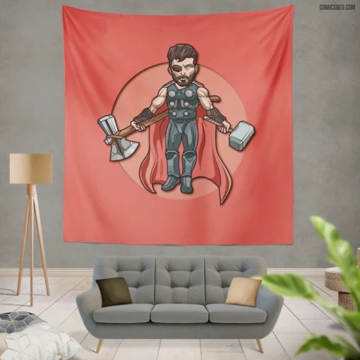 Thor Minimalist Marvel God of Thunder Comic Wall Tapestry