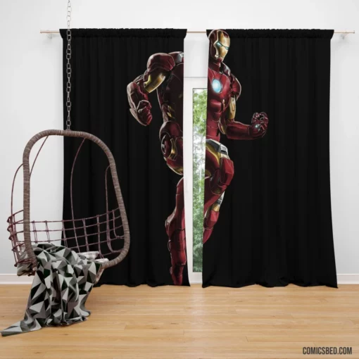 Tony Stark Iron Man Armored Avenger Comic Curtain