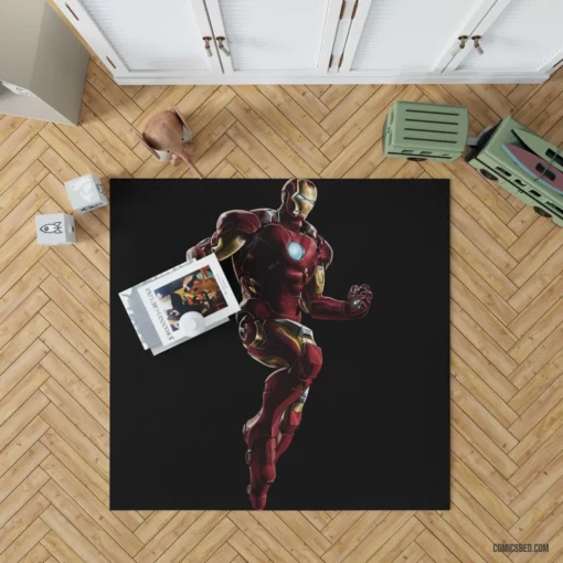 Tony Stark Iron Man Armored Avenger Comic Rug