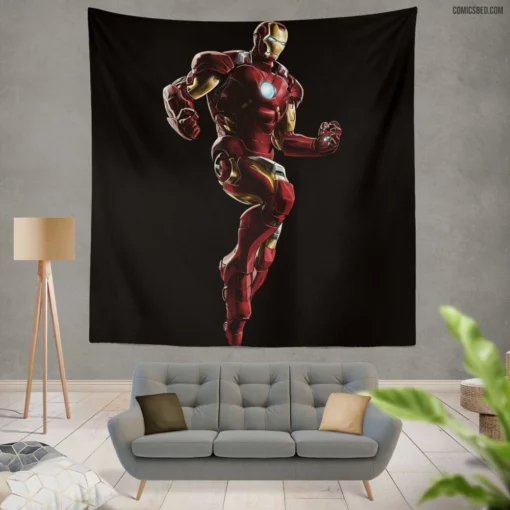 Tony Stark Iron Man Armored Avenger Comic Wall Tapestry