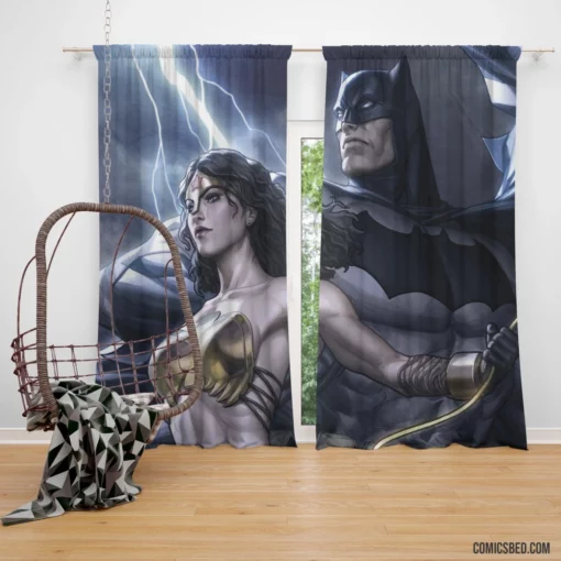 Trinity Batman Wonder Woman DC Trio Comic Curtain