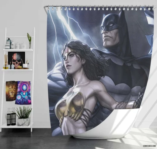 Trinity Batman Wonder Woman DC Trio Comic Shower Curtain