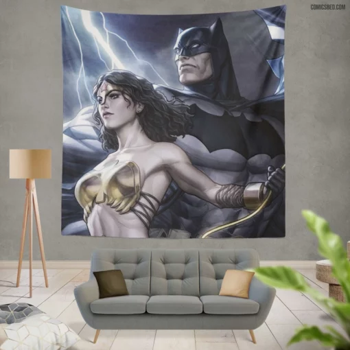 Trinity Batman Wonder Woman DC Trio Comic Wall Tapestry