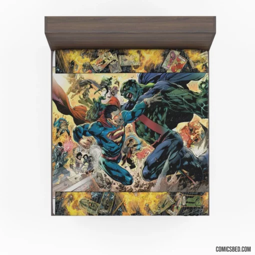 Trinity War Heroes & Villains Comic Fitted Sheet 1