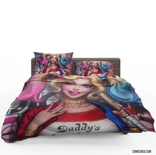 Twintailed Jester DC Harley Quinn Chronicles Comic Bedding Set