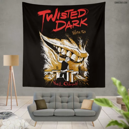 Twisted Dark Eerie and Unsettling Comic Wall Tapestry