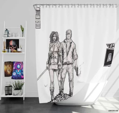 Twisted Dark Enigmatic Comic Chronicles Shower Curtain