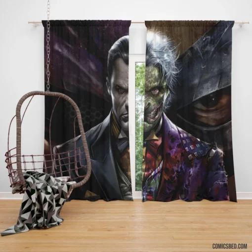 Two-Face Deathstroke DC Duo Comic Curtain