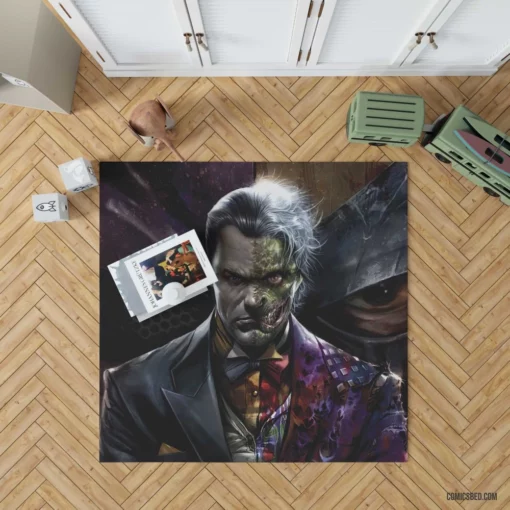 Two-Face Deathstroke DC Duo Comic Rug