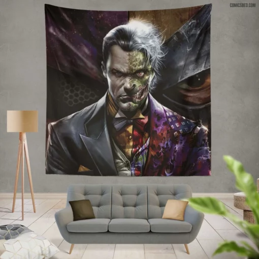 Two-Face Deathstroke DC Duo Comic Wall Tapestry