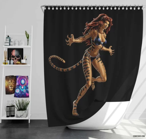 Tygra Tigra Comics Heroine Shower Curtain