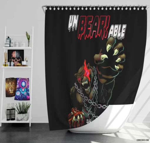 Unbearable Humorous Disasters Comic Shower Curtain