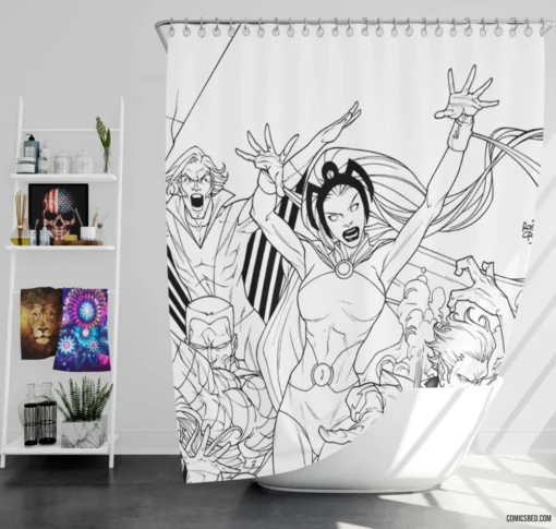 Uncanny X-Men Mutant Superteam Comic Shower Curtain