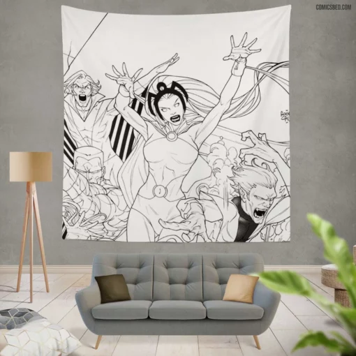 Uncanny X-Men Mutant Superteam Comic Wall Tapestry