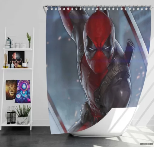 Unfiltered Deadpool Marvel Merc Chronicles Comic Shower Curtain