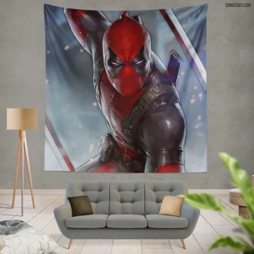 Unfiltered Deadpool Marvel Merc Chronicles Comic Wall Tapestry