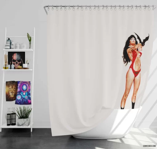 Vampirella Dark Seductress Comic Shower Curtain
