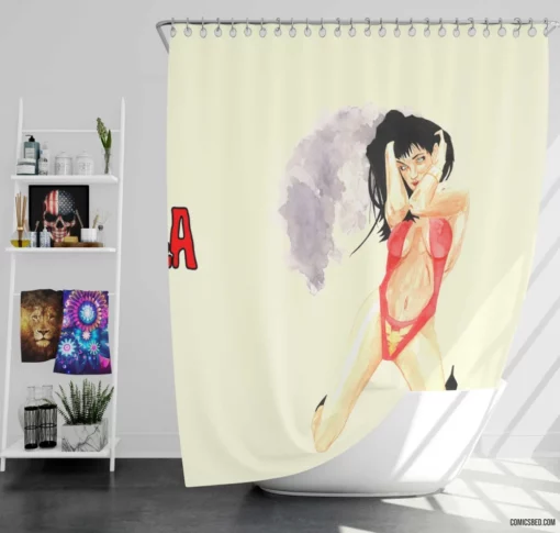 Vampirella Immortal Heroine Comic Shower Curtain