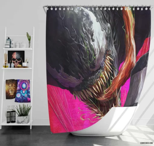 Venom DC Symbiotic Antihero Comic Shower Curtain